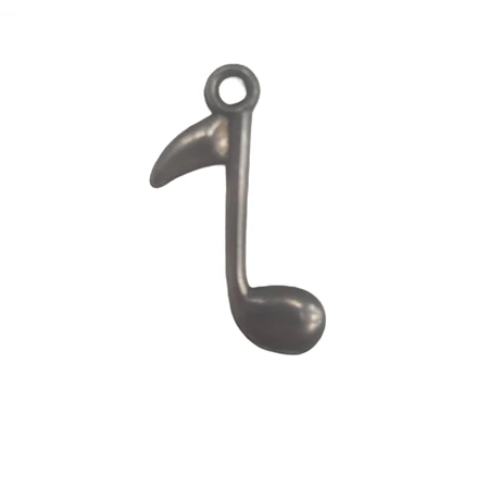 Gyöngy alkatrész- fém medál, hangjegy 1db