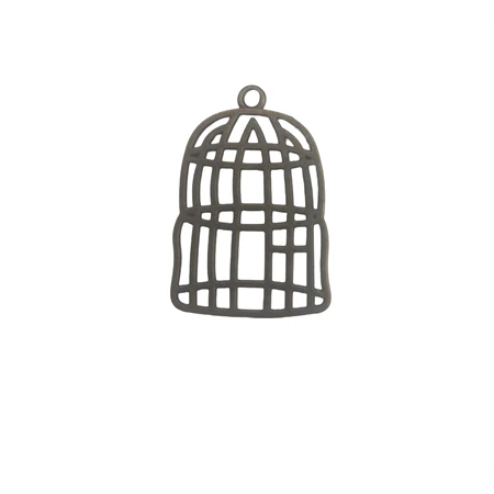 Gyöngy alkatrész- fém medál, kalitka