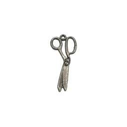 Gyöngy alkatrész- fém medál, olló 1db