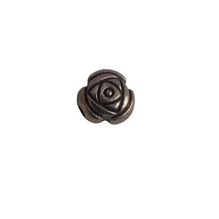 Gyöngy alkatrész- fém medál, rózsafej 8mm stilizált 1db