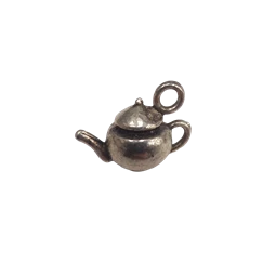 Gyöngy alkatrész- fém medál, teáskanna 1db