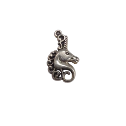 Gyöngy alkatrész- fém medál, unikornis 1db