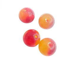 Gyöngy alkatrész- gyöngy ásvány 10mm narancs-vörös árnyalatok 1db