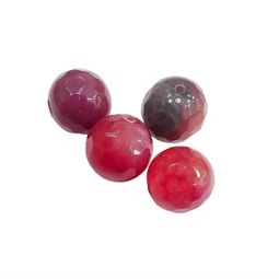 Gyöngy alkatrész- gyöngy ásvány 15mm csiszolt bordós árnyalatok 1db