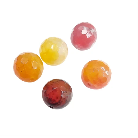 Gyöngy alkatrész- gyöngy ásvány 15mm csiszolt borostyán 1db