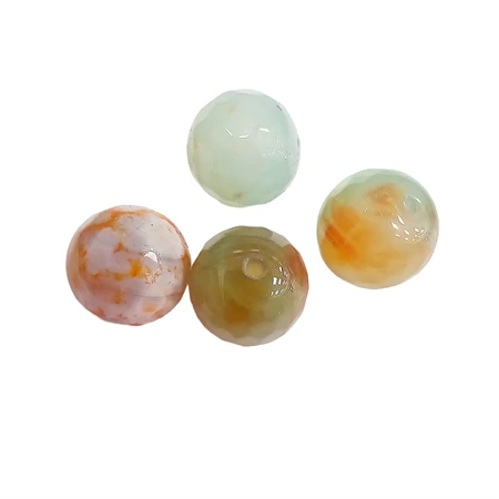 Gyöngy alkatrész- gyöngy ásvány 15mm csiszolt opál zöld árnyalatok 1db