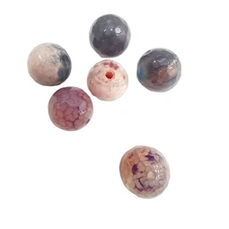 Gyöngy alkatrész- gyöngy ásvány 15mm csiszolt szürkés-lilás árnyalatok 1db
