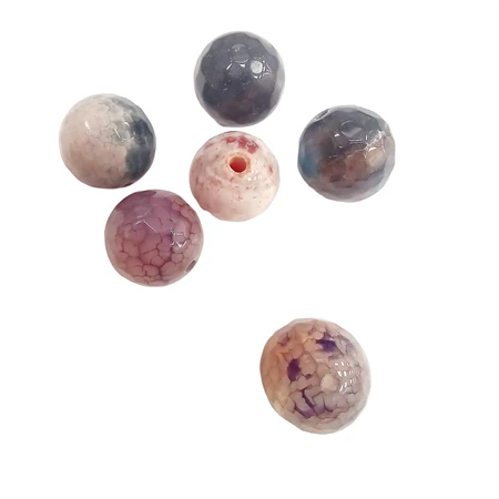 Gyöngy alkatrész- gyöngy ásvány 15mm csiszolt szürkés-lilás árnyalatok 1db