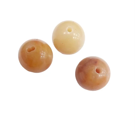 Gyöngy alkatrész- gyöngy ásvány 15mm homok színű 1db