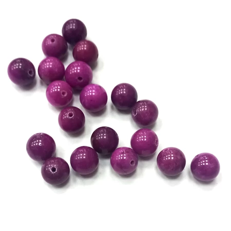 Gyöngy alkatrész- gyöngy ásvány jellegű 10mm ciklámen min.15db/csomag