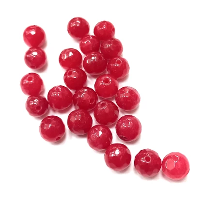 Gyöngy alkatrész- gyöngy ásvány jellegű 8mm piros min.20db/csomag