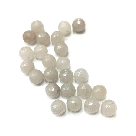 Gyöngy alkatrész- gyöngy ásvány jellegű 8mm világos szürke min.20db/csomag