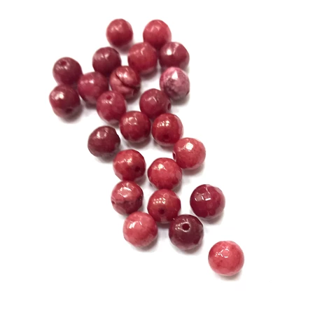 Gyöngy alkatrész- gyöngy ásvány jellegű 8mm vörös min.20db/csomag