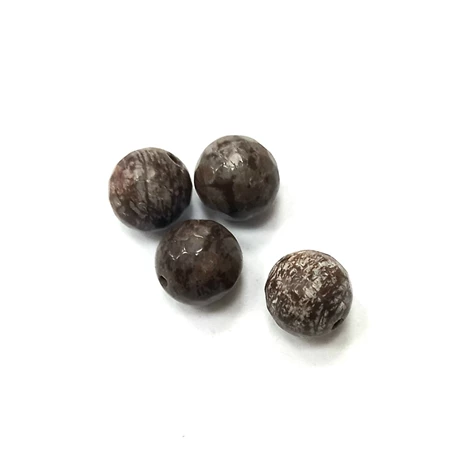 Gyöngy alkatrész- gyöngy ásvány jellegű csiszolt 10mm barna 4db/csomag