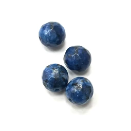 Gyöngy alkatrész- gyöngy ásvány jellegű csiszolt 10mm kék 4db/csomag