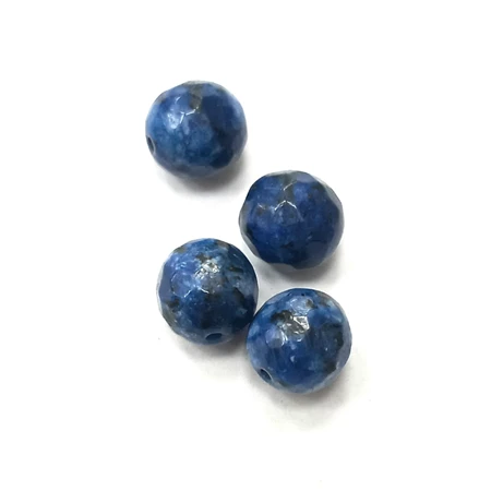 Gyöngy alkatrész- gyöngy ásvány jellegű csiszolt 10mm kék 4db/csomag