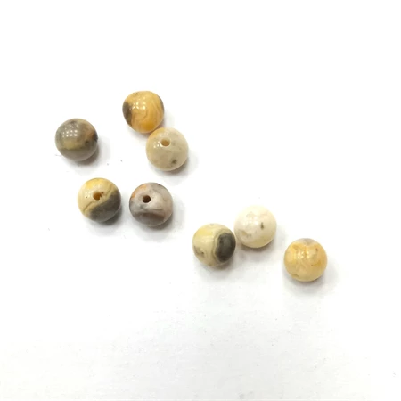 Gyöngy alkatrész- gyöngy ásvány jellegű csiszolt 6mm bézs barna 8db/csomag