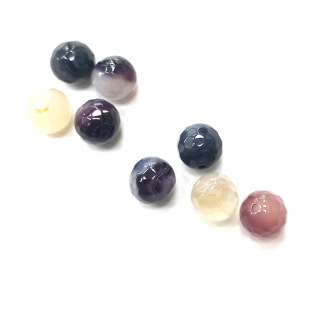 Gyöngy alkatrész- gyöngy ásvány jellegű csiszolt 8mm cirkás lila opál