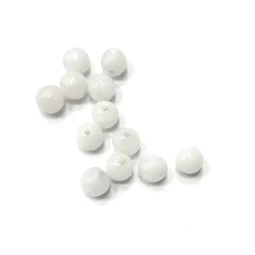 Gyöngy alkatrész- gyöngy ásvány jellegű csiszolt 8mm fehér 12db/csomag