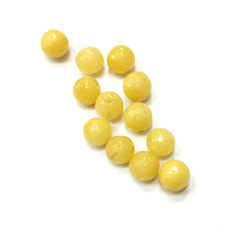 Gyöngy alkatrész- gyöngy ásvány jellegű csiszolt 8mm sárga 12db/csomag