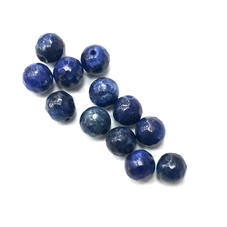 Gyöngy alkatrész- gyöngy ásvány jellegű csiszolt 8mm sötét kék 12db/csomag