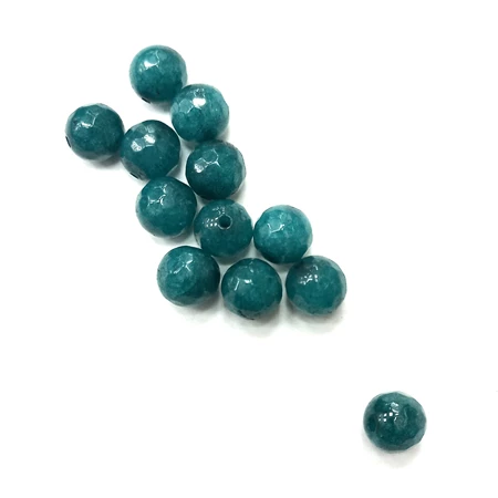 Gyöngy alkatrész- gyöngy ásvány jellegű csiszolt 8mm türkiz zöld 12db/csomag