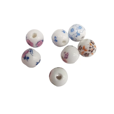 Gyöngy alkatrész- gyöngy köztes, golyó, mintás, 8mm-es