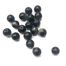Gyöngy alkatrész- gyöngy macskaszem fekete 10mm 20db/csomag