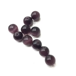 Gyöngy alkatrész- gyöngy macskaszem mályva 8mm 10db/csomag