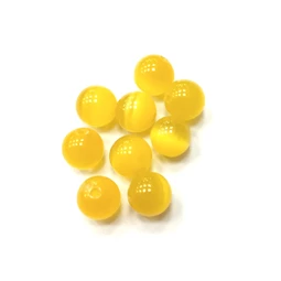 Gyöngy alkatrész- gyöngy macskaszem sárga 8mm 10db/csomag