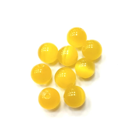 Gyöngy alkatrész- gyöngy macskaszem sárga 8mm 10db/csomag
