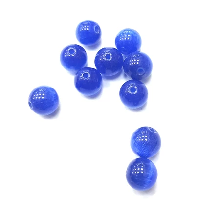 Gyöngy alkatrész- gyöngy macskaszem sötét kék 8mm 10db/csomag
