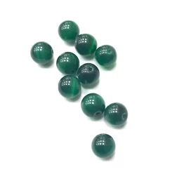 Gyöngy alkatrész- gyöngy macskaszem sötét zöld 8mm 10db/csomag