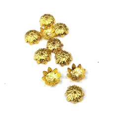 Gyöngy alkatrész- gyöngykupak 10mm arany 10db/csomag szirom