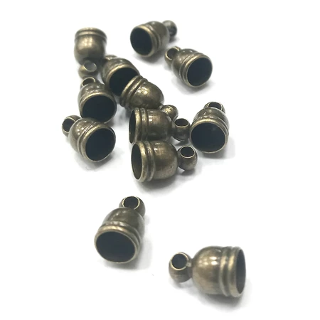 Gyöngy alkatrész- gyöngykupak 5mm antik réz 12db/csomag