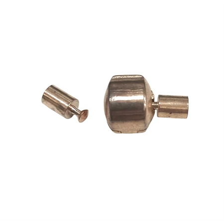 Gyöngy alkatrész- kapocs, pattintós, 3mm átm. bőrhöz, arany, ezüst