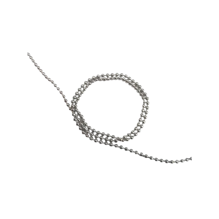 Gyöngy alkatrész- lánc, golyós 1mm, ezüst, méterre