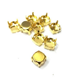 Gyöngy alkatrész- rivoli foglalat fűzhető 10mm arany 10db/csomag