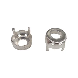 Gyöngy alkatrész- rivoli foglalat fűzhető 10mm ezüst 1db