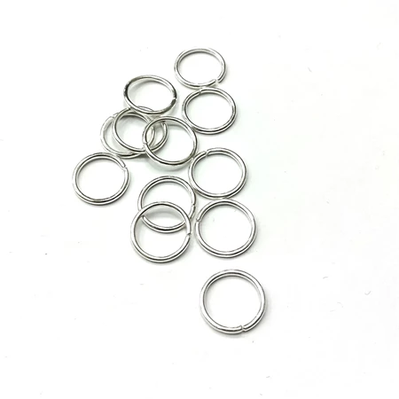 Gyöngy alkatrész-szerelőkarika 12mm ezüst 10db/csomag