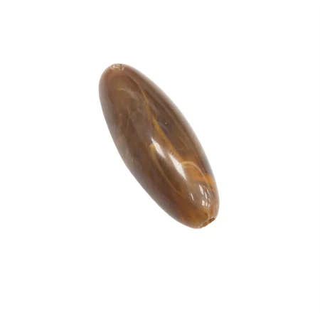 Gyöngy, műanyag gyöngy rizsszem 12x30mm barna 1db