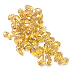 Gyöngy üveg csepp forma 12x8mm irizáló arany min.30db/csomag