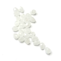 Gyöngy üveg csepp forma 8x6mm gyöngyház fehér min.20db/csomag