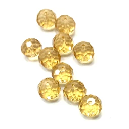 Gyöngy üveg csiszolt fánk 10mm topáz min.15mm