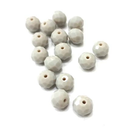 Gyöngy üveg csiszolt fánk 10x8mm világos szürke min.15db