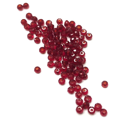 Gyöngy üveg csiszolt fánk 3x2mm bordó min.80db