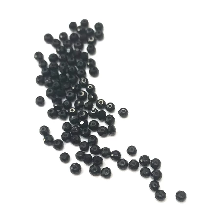 Gyöngy üveg csiszolt fánk 3x2mm fekete min.80db