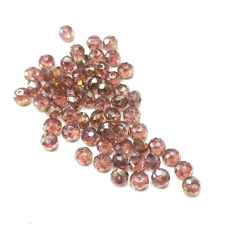 Gyöngy üveg csiszolt fánk 4x3mm irizáló mályva min.60db