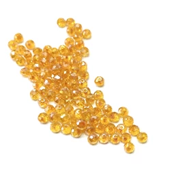 Gyöngy üveg csiszolt fánk 4x3mm irizáló narancs min.60db