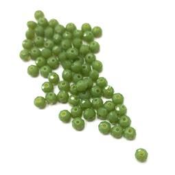 Gyöngy üveg csiszolt fánk 4x3mm matt oliva min.60db